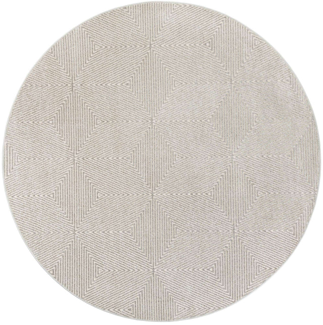 Gray 7' 10 x 7' 10 Sabrina Soto Outdoor Round Area Rug Weather Resistant for Patio, Deck, Terrace, Balcony, Porch Durable Carpet for Exterior Home Design for Sale at Rug Engine