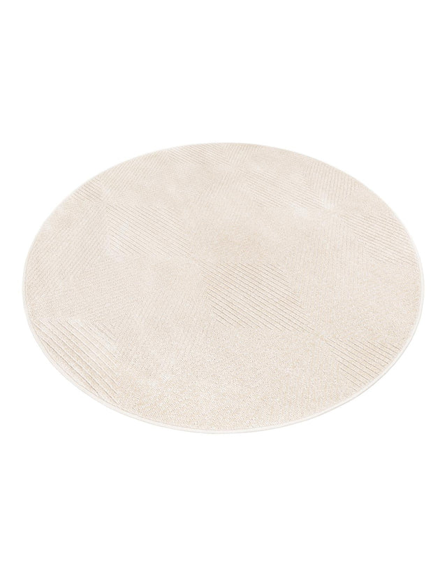 Beige 5' 1 x 5' 1 Sabrina Soto Outdoor Round Area Rug Weather Resistant for Patio, Deck, Terrace, Balcony, Porch Durable Carpet for Exterior Home Design for Sale at Rug Engine