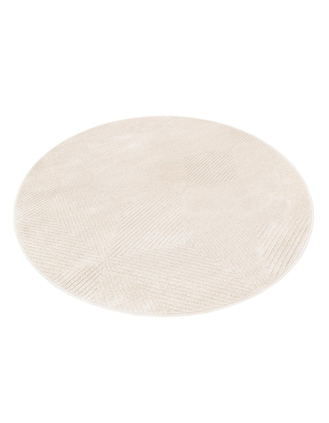 Beige 5' 1 x 5' 1 Sabrina Soto Outdoor Round Area Rug Weather Resistant for Patio, Deck, Terrace, Balcony, Porch Durable Carpet for Exterior Home Design for Sale at Rug Engine