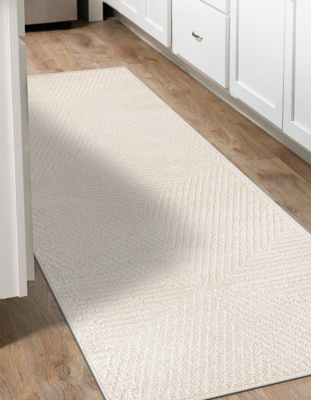 Beige 2' x 8' Sabrina Soto Outdoor Runner Area Rug Weather Resistant for Patio, Deck, Terrace, Balcony, Porch Durable Carpet for Exterior Home Design for Sale at Rug Engine