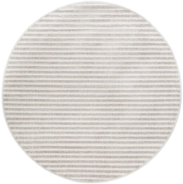 Gray 5' 1 x 5' 1 Sabrina Soto Outdoor Round Area Rug Weather Resistant for Patio, Deck, Terrace, Balcony, Porch Durable Carpet for Exterior Home Design for Sale at Rug Engine