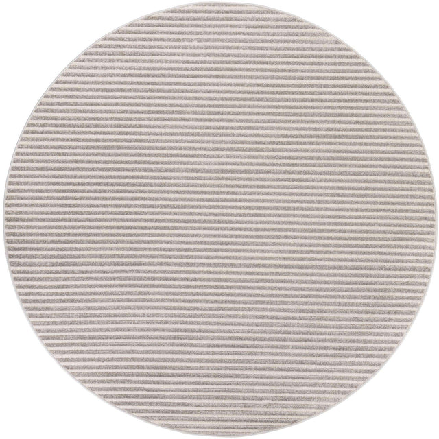 Gray 7' 10 x 7' 10 Sabrina Soto Outdoor Round Area Rug Weather Resistant for Patio, Deck, Terrace, Balcony, Porch Durable Carpet for Exterior Home Design for Sale at Rug Engine
