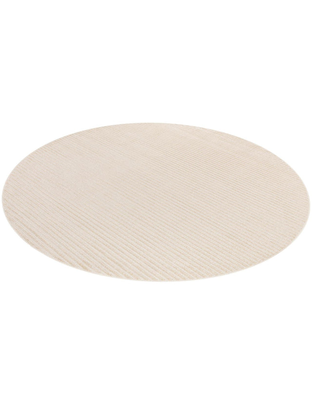 Beige and Ivory 10' x 10' Sabrina Soto Outdoor Round Area Rug Weather Resistant for Patio, Deck, Terrace, Balcony, Porch Durable Carpet for Exterior Home Design for Sale at Rug Engine