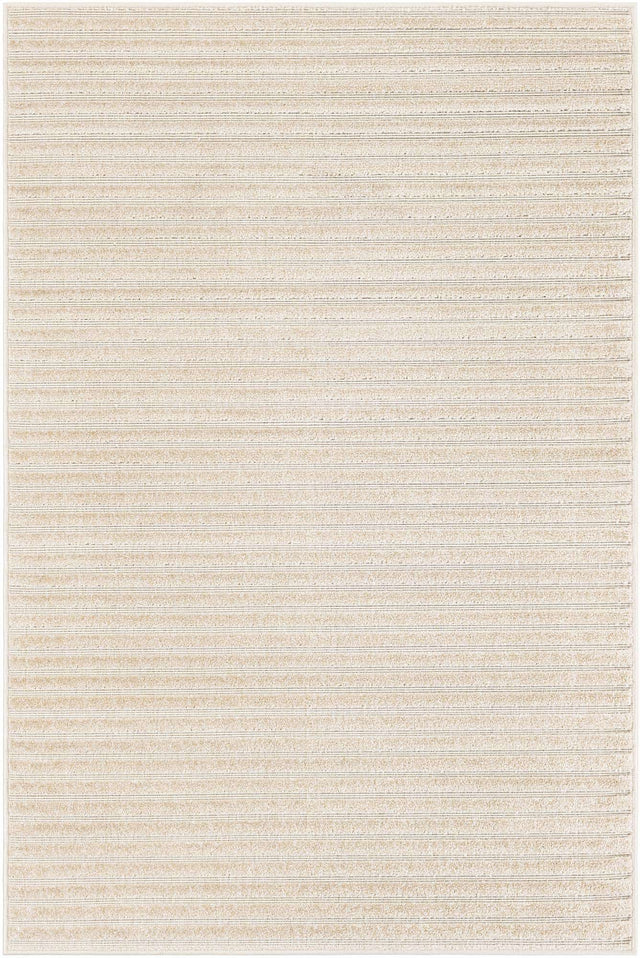 Beige and Ivory 4' 1 x 6' 1 Sabrina Soto Outdoor Rectangle Area Rug Weather Resistant for Patio, Deck, Terrace, Balcony, Porch Durable Carpet for Exterior Home Design for Sale at Rug Engine