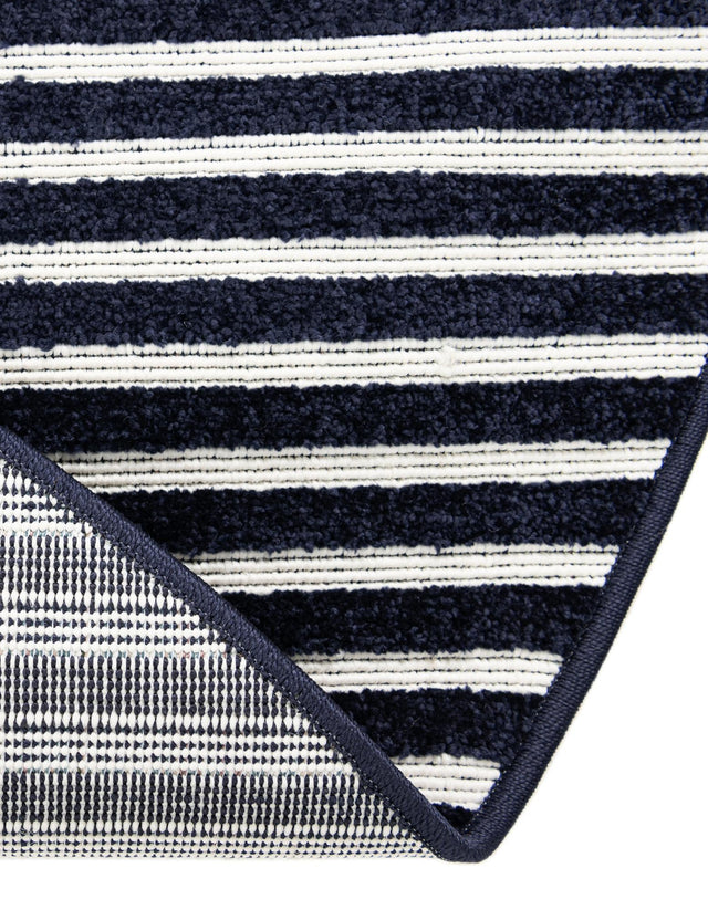 Navy Blue 3' 1 x 3' 1 Sabrina Soto Outdoor Round Area Rug Weather Resistant for Patio, Deck, Terrace, Balcony, Porch Durable Carpet for Exterior Home Design for Sale at Rug Engine