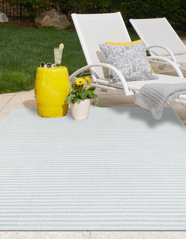 Light Blue 9' x 12' Sabrina Soto Outdoor Rectangle Area Rug Weather Resistant for Patio, Deck, Terrace, Balcony, Porch Durable Carpet for Exterior Home Design for Sale at Rug Engine