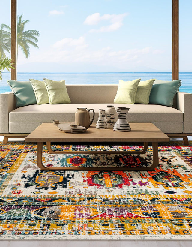 Ivory 7' 10 x 7' 10 Penrose Square Area Rug