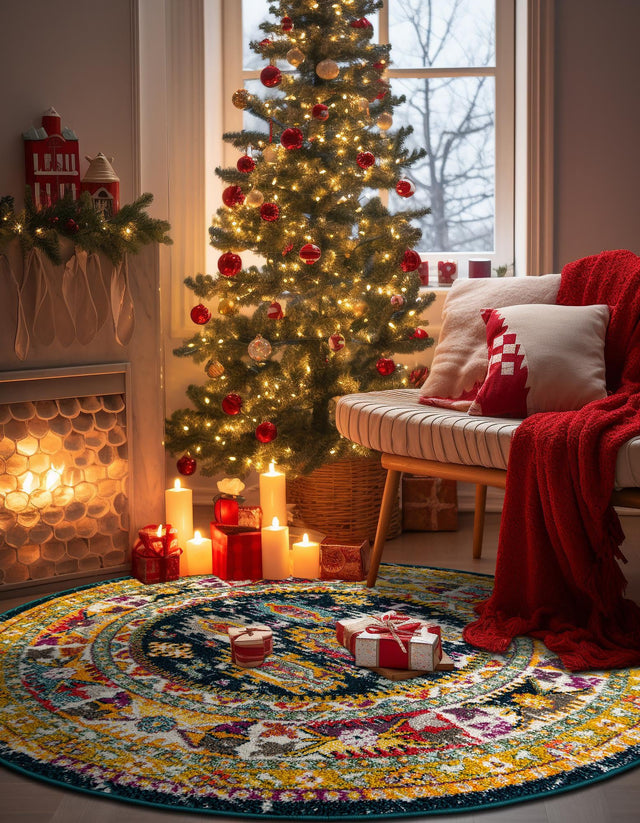 Navy Blue 10' x 10' Penrose Round Area Rug