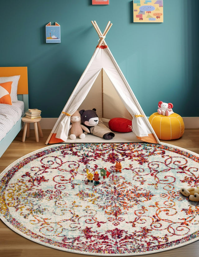 Ivory 10' x 10' Penrose Round Area Rug