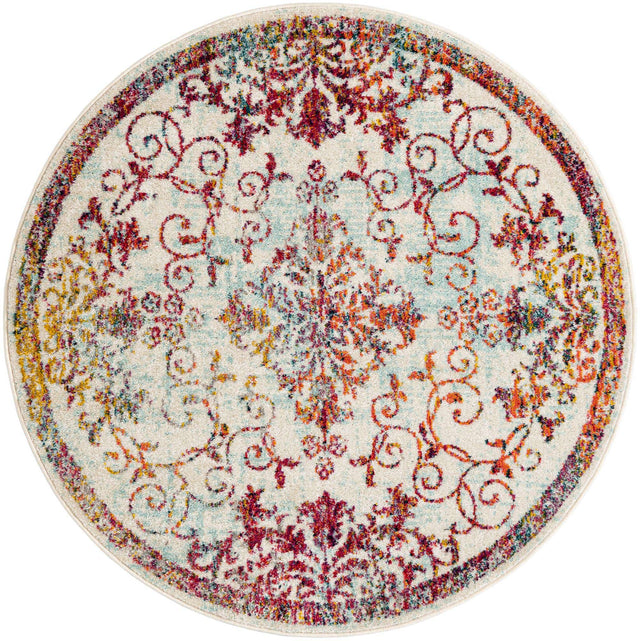 Ivory 5' 3 x 5' 3 Penrose Round Area Rug