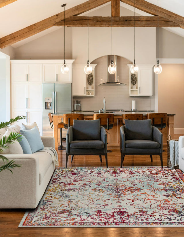 Ivory 7' 10 x 7' 10 Penrose Square Area Rug