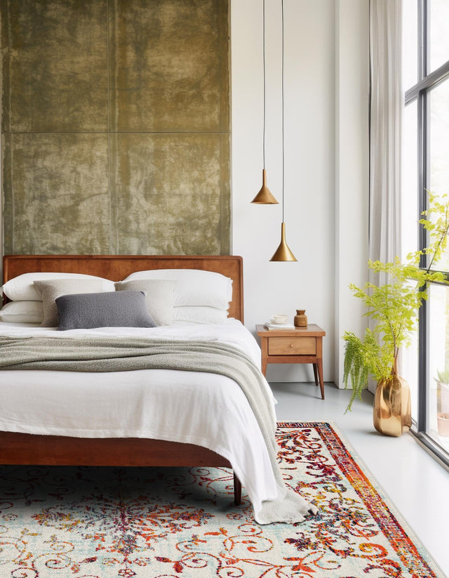 Ivory 7' 10 x 7' 10 Penrose Square Area Rug