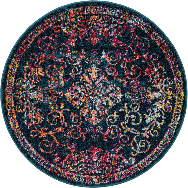 Navy Blue 3' 1 x 3' 1 Penrose Round Area Rug