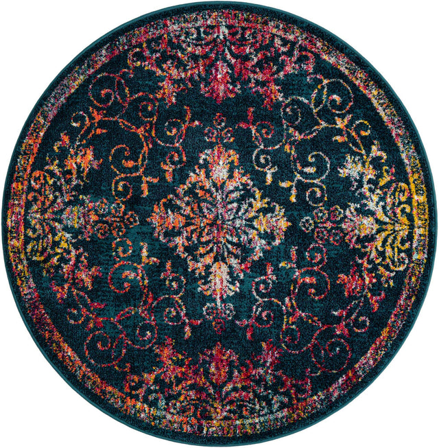 Navy Blue 5' 3 x 5' 3 Penrose Round Area Rug