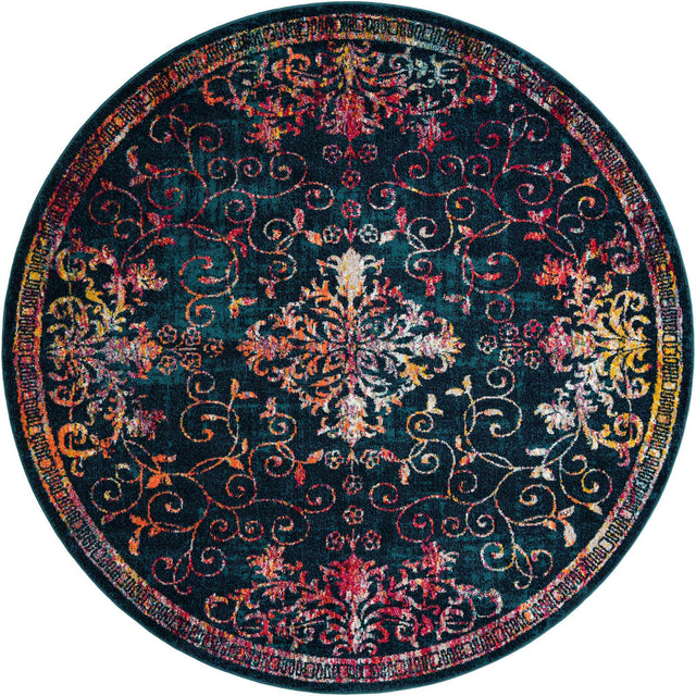Navy Blue 7' 10 x 7' 10 Penrose Round Area Rug