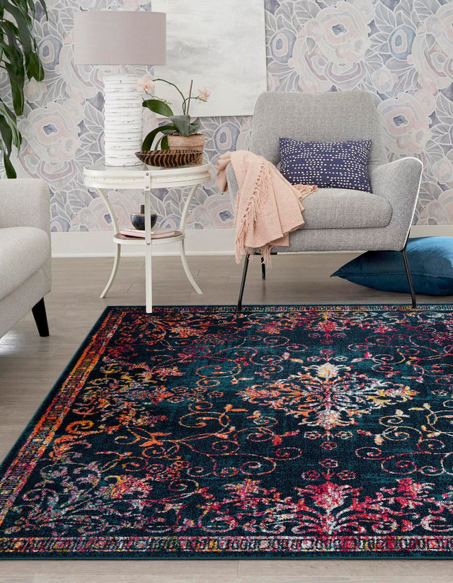 Navy Blue 7' 10 x 7' 10 Penrose Square Area Rug