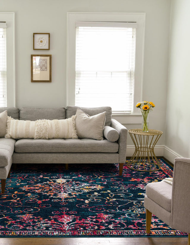 Navy Blue 7' 10 x 7' 10 Penrose Square Area Rug