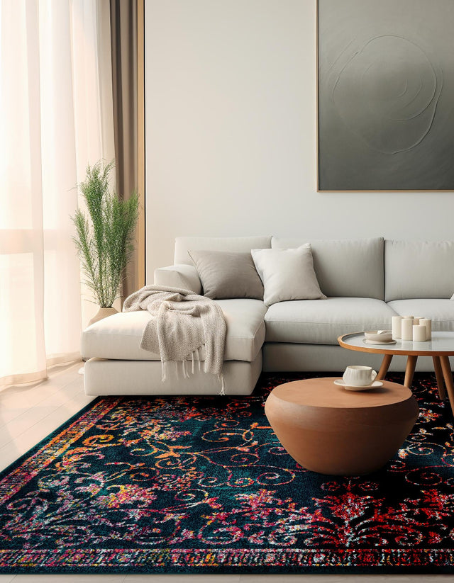 Navy Blue 7' 10 x 7' 10 Penrose Square Area Rug