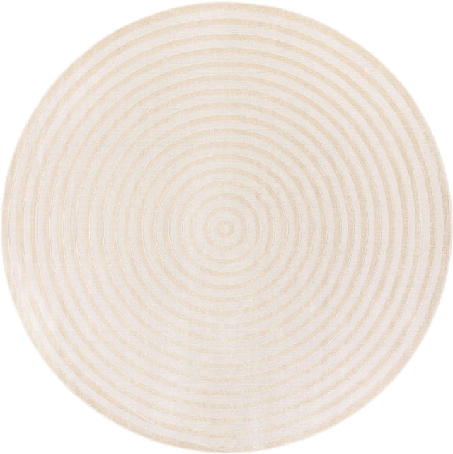 Beige 10' x 10' Sabrina Soto Outdoor Round Area Rug Weather Resistant for Patio, Deck, Terrace, Balcony, Porch Durable Carpet for Exterior Home Design for Sale at Rug Engine