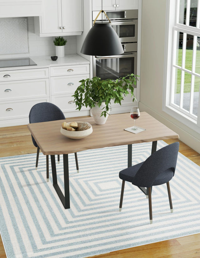 Light Blue 6' 1 x 6' 1 Sabrina Soto Outdoor Square Area Rug Weather Resistant for Patio, Deck, Terrace, Balcony, Porch Durable Carpet for Exterior Home Design for Sale at Rug Engine