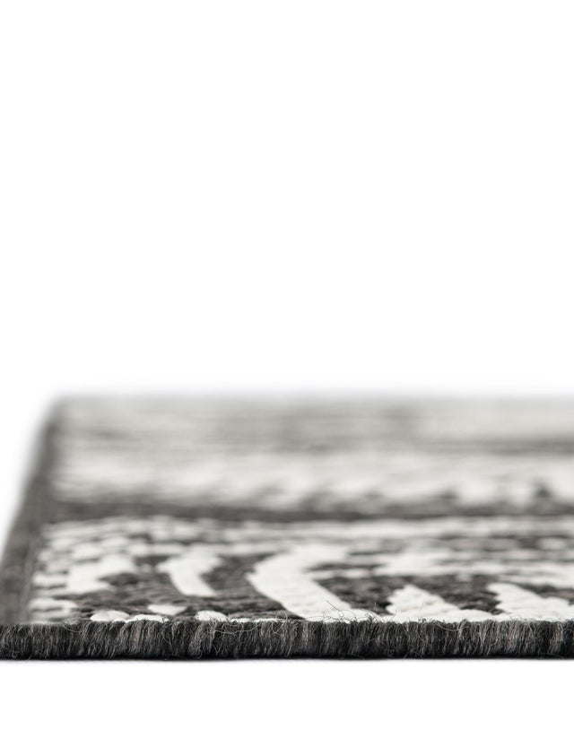 Black and White 10' x 10' Outdoor Coastal Square Area Rug Weather Resistant for Patio, Deck, Terrace, Balcony, Porch 100% Polypropylene Coastal Decor Carpet for Sale at Rug Engine
