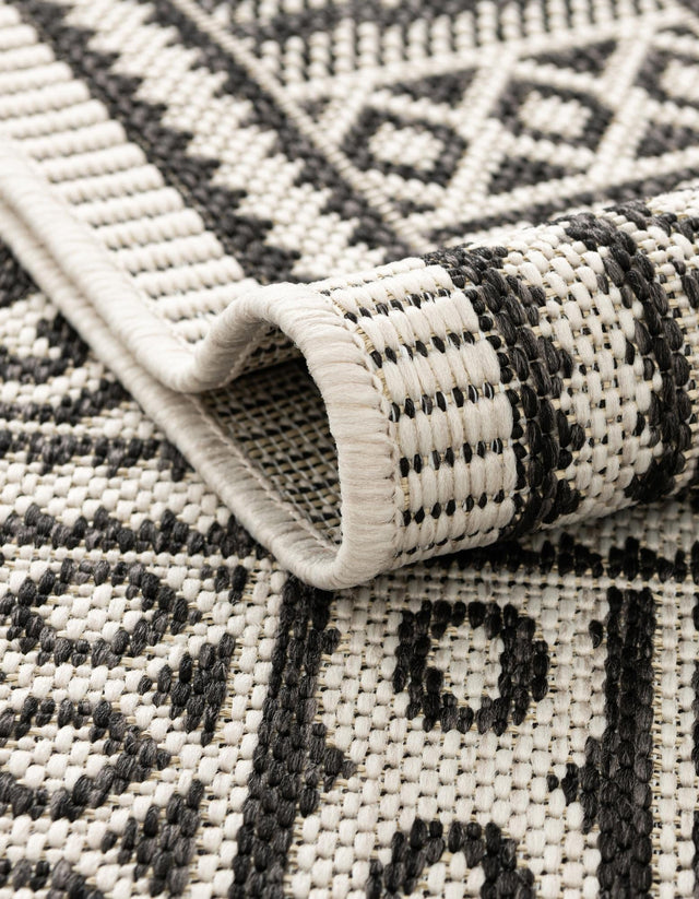 White and Black 2' x 3' 1 Outdoor Traditional Rectangle Area Rug Weather Resistant for Patio, Deck, Terrace, Balcony, Porch Classical Design Outside Carpet for Sale at Rug Engine