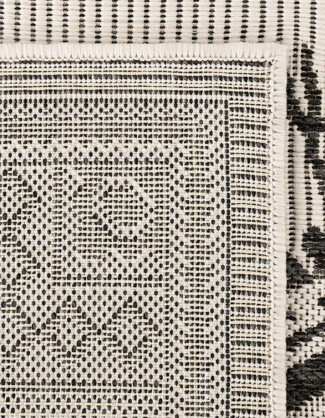 White and Black 2' x 3' 1 Outdoor Traditional Rectangle Area Rug Weather Resistant for Patio, Deck, Terrace, Balcony, Porch Classical Design Outside Carpet for Sale at Rug Engine