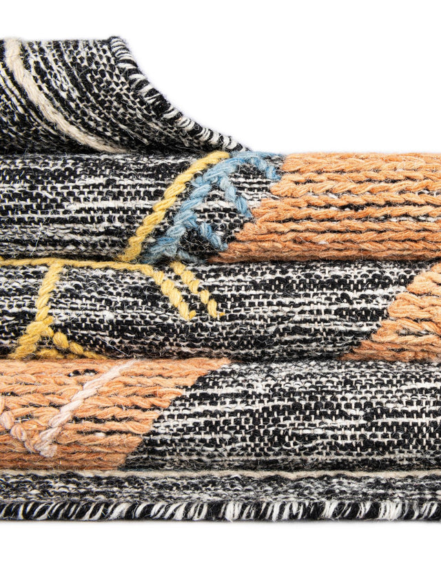 Charcoal Gray 2' x 8' Kilim Wool Runner Area Rug Hand Woven All Natural Traditional Carpet for Unique Home Interior Design for Sale at Rug Engine