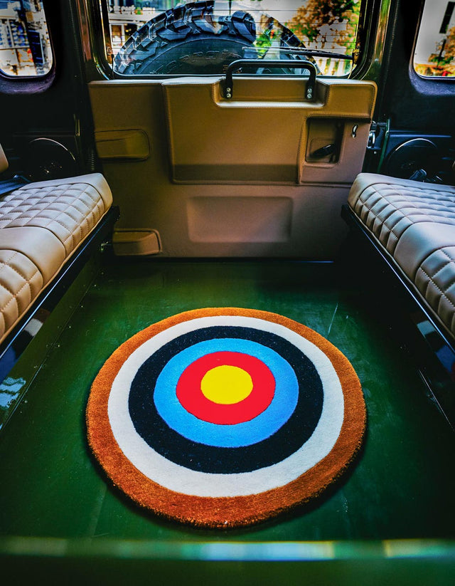 Hand Knotted Multicolor 2' x 2' Round Premium New Zealand 100% Wool Target Area Rug for Sale at Rug Engine