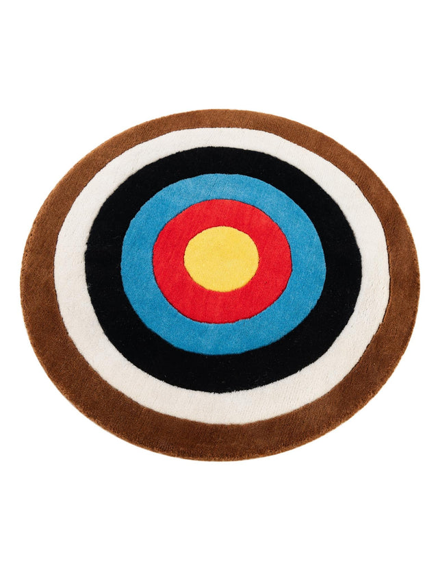 Hand Knotted Multicolor 2' x 2' Round Premium New Zealand 100% Wool Target Area Rug for Sale at Rug Engine