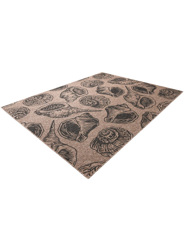 Brown and Black 7' 10 x 10' Outdoor Coastal Rectangle Area Rug Weather Resistant for Patio, Deck, Terrace, Balcony, Porch 100% Polypropylene Coastal Decor Carpet for Sale at Rug Engine