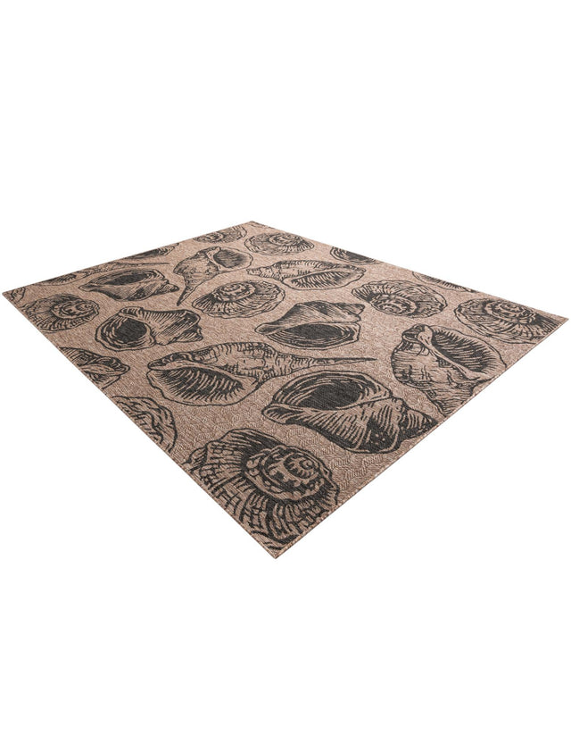 Brown and Black 7' 10 x 10' Outdoor Coastal Rectangle Area Rug Weather Resistant for Patio, Deck, Terrace, Balcony, Porch 100% Polypropylene Coastal Decor Carpet for Sale at Rug Engine
