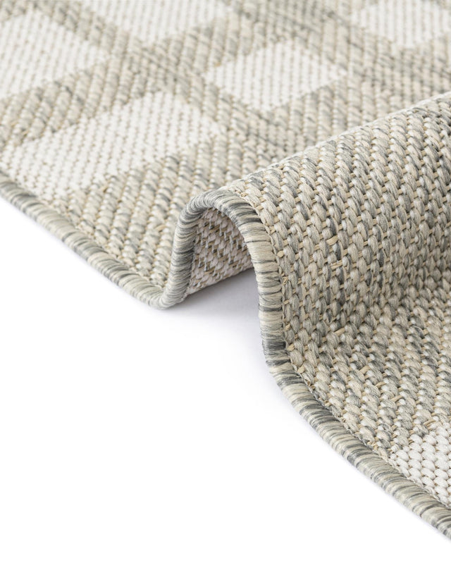 Gray 10' x 10' Outdoor Checkered Square Area Rug Weather Resistant for Patio, Deck, Terrace, Balcony, Porch 100% Polypropylene Geometric Carpet for Sale at Rug Engine