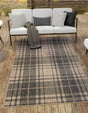 Black and Brown 7' 10 x 10' Outdoor Checkered Rectangle Area Rug Weather Resistant for Patio, Deck, Terrace, Balcony, Porch