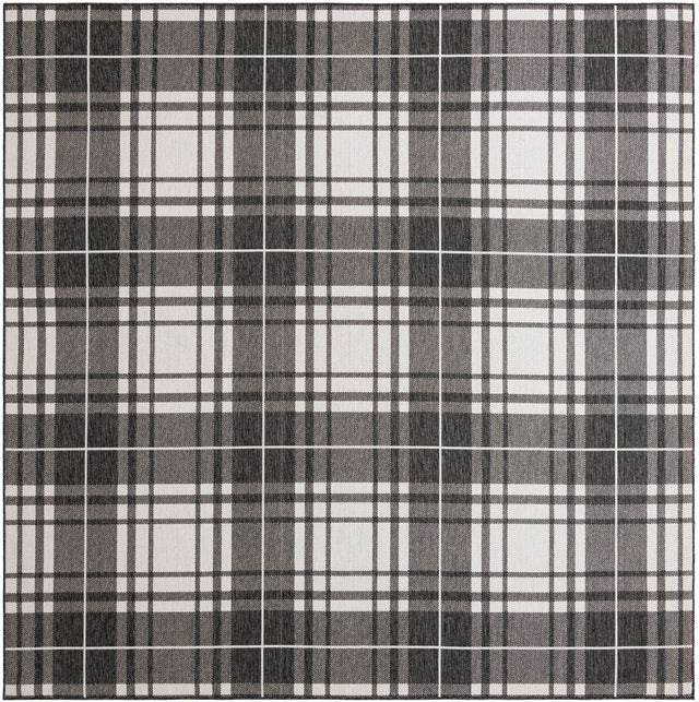 Black and White 10' x 10' Outdoor Checkered Square Area Rug Weather Resistant for Patio, Deck, Terrace, Balcony, Porch 100% Polypropylene Geometric Carpet for Sale at Rug Engine
