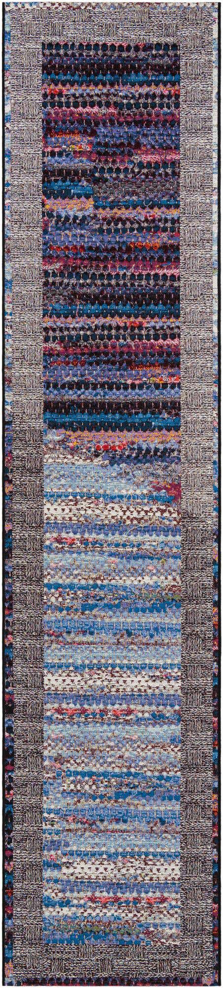Multicolor 2' 7 x 12' Outdoor Modern Runner Area Rug Weather Resistant for Patio, Deck, Terrace, Balcony, Porch 100% Polypropylene Modern Outside Carpet for Sale at Rug Engine