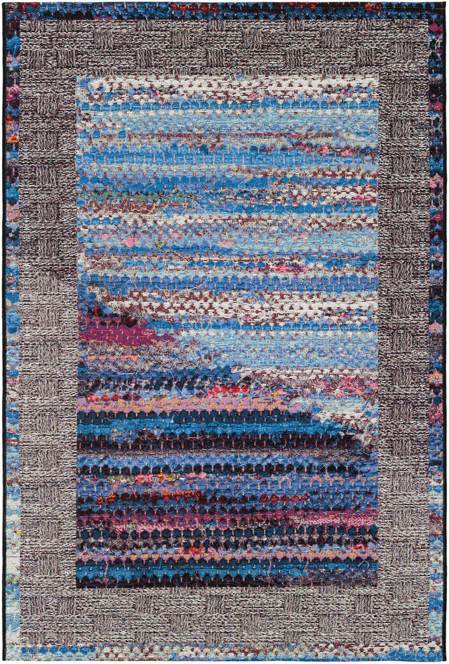 Multicolor 4' 1 x 6' 1 Outdoor Modern Rectangle Area Rug Weather Resistant for Patio, Deck, Terrace, Balcony, Porch 100% Polypropylene Modern Outside Carpet for Sale at Rug Engine