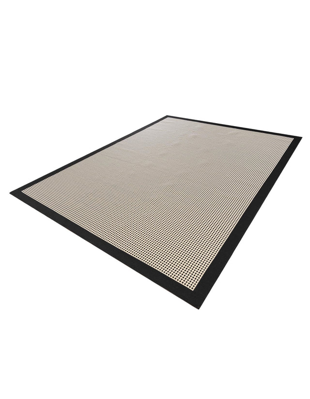 Black 7' 10 x 10' Outdoor Border Rectangle Area Rug Weather Resistant for Patio, Deck, Terrace, Balcony, Porch 100% Polypropylene Classic Bordered Carpet for Sale at Rug Engine