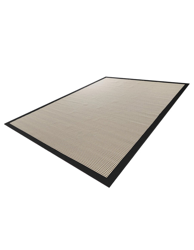 Black 9' x 12' Outdoor Border Rectangle Area Rug Weather Resistant for Patio, Deck, Terrace, Balcony, Porch 100% Polypropylene Classic Bordered Carpet for Sale at Rug Engine