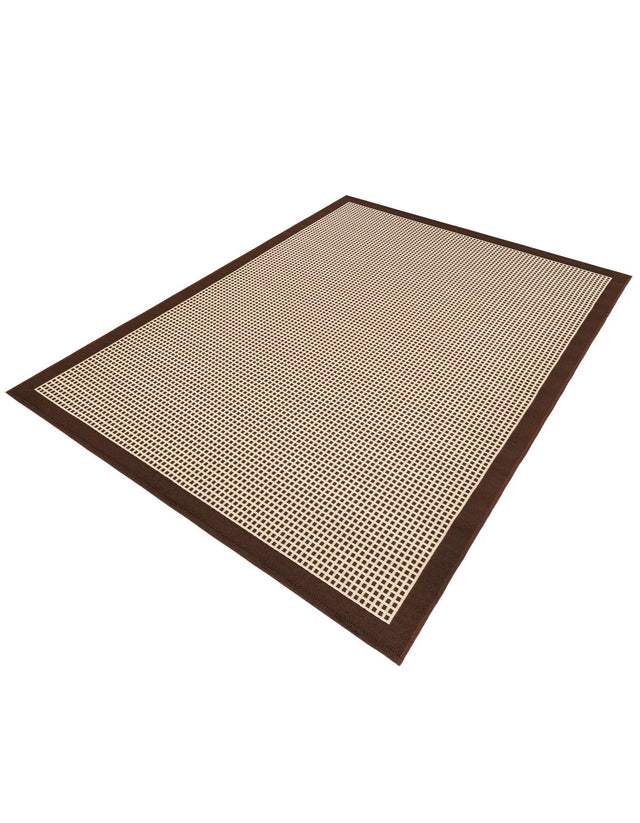 Brown 5' 1 x 7' 1 Outdoor Border Rectangle Area Rug Weather Resistant for Patio, Deck, Terrace, Balcony, Porch 100% Polypropylene Classic Bordered Carpet for Sale at Rug Engine