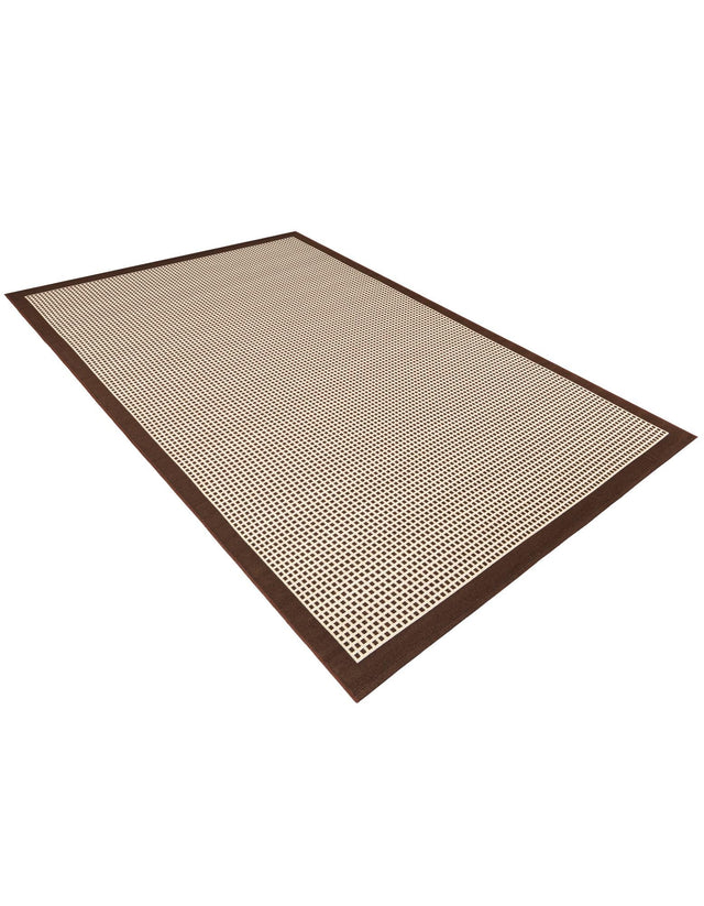 Brown 5' 1 x 8' Outdoor Border Rectangle Area Rug Weather Resistant for Patio, Deck, Terrace, Balcony, Porch 100% Polypropylene Classic Bordered Carpet for Sale at Rug Engine