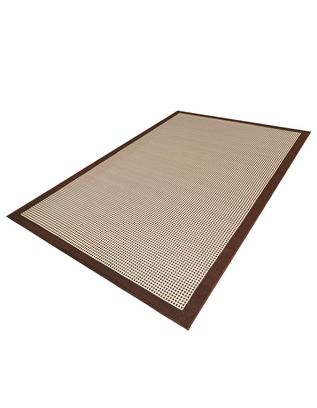 Brown 6' 1 x 9' Outdoor Border Rectangle Area Rug Weather Resistant for Patio, Deck, Terrace, Balcony, Porch 100% Polypropylene Classic Bordered Carpet for Sale at Rug Engine