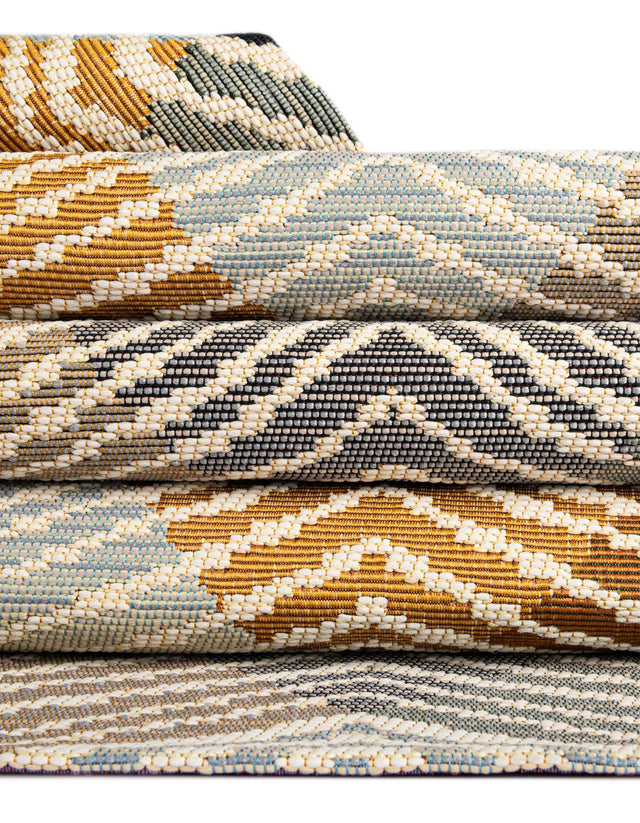 Gray 9' x 12' Outdoor Modern Rectangle Area Rug Weather Resistant for Patio, Deck, Terrace, Balcony, Porch 100% Polypropylene Modern Outside Carpet for Sale at Rug Engine