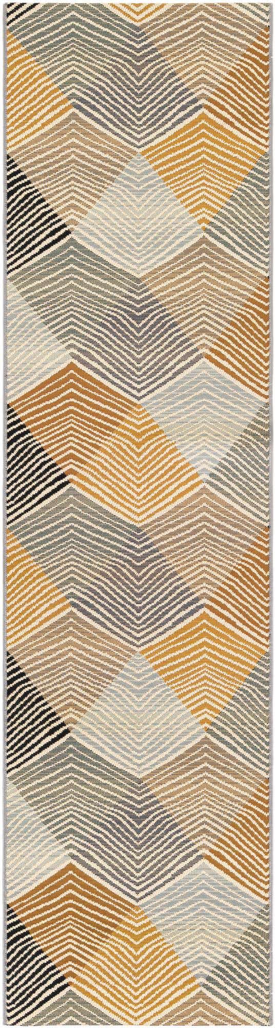 Gray 2' x 8' Outdoor Modern Runner Area Rug Weather Resistant for Patio, Deck, Terrace, Balcony, Porch 100% Polypropylene Modern Outside Carpet for Sale at Rug Engine