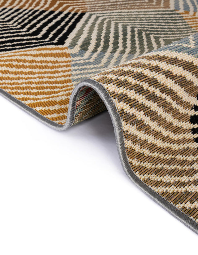 Gray 10' x 10' Outdoor Modern Square Area Rug Weather Resistant for Patio, Deck, Terrace, Balcony, Porch 100% Polypropylene Modern Outside Carpet for Sale at Rug Engine