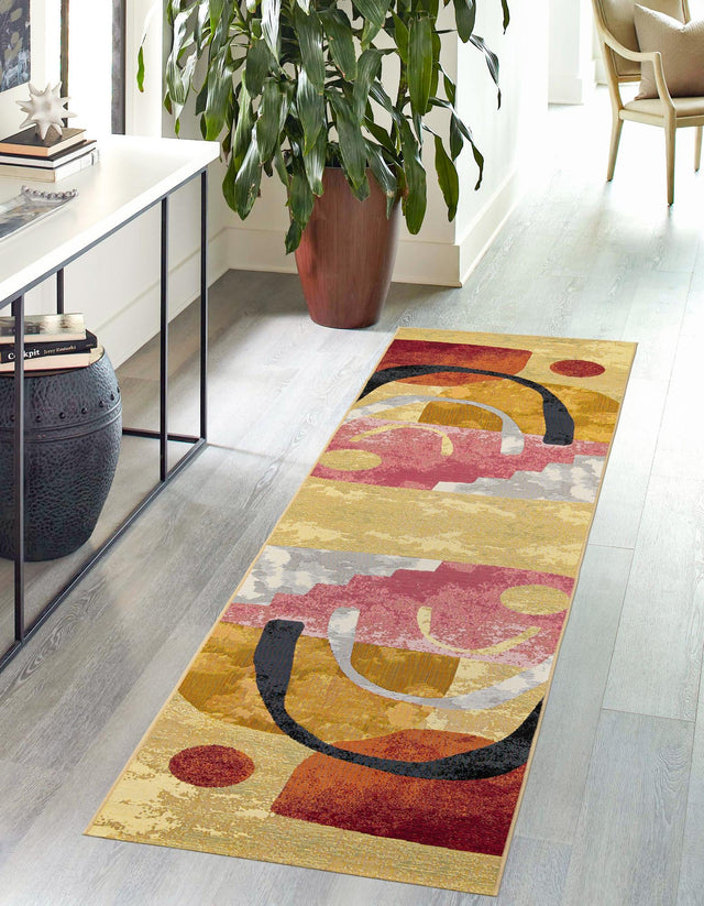 Multicolor 2' x 8' Outdoor Modern Runner Area Rug Weather Resistant for Patio, Deck, Terrace, Balcony, Porch 100% Polypropylene Modern Outside Carpet for Sale at Rug Engine