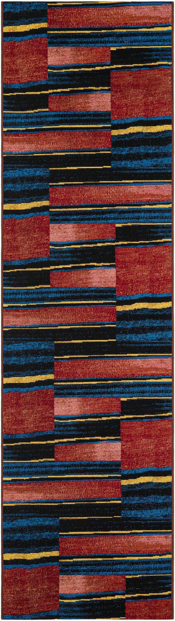 Multicolor 2' 7 x 10' Outdoor Modern Runner Area Rug Weather Resistant for Patio, Deck, Terrace, Balcony, Porch 100% Polypropylene Modern Outside Carpet for Sale at Rug Engine
