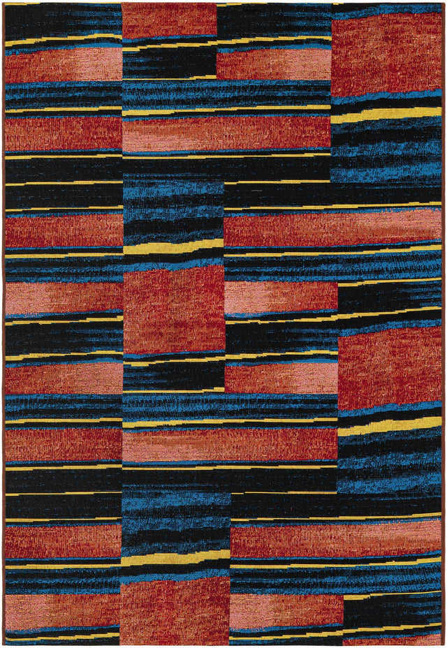 Multicolor 4' 1 x 6' 1 Outdoor Modern Rectangle Area Rug Weather Resistant for Patio, Deck, Terrace, Balcony, Porch 100% Polypropylene Modern Outside Carpet for Sale at Rug Engine