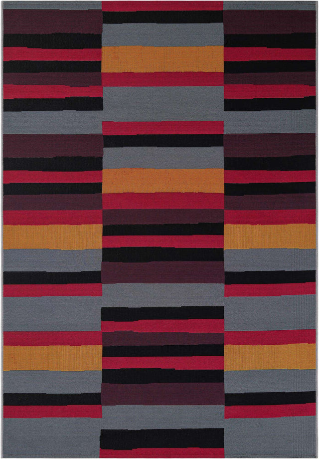 Multicolor 5' 1 x 8' Outdoor Modern Rectangle Area Rug Weather Resistant for Patio, Deck, Terrace, Balcony, Porch 100% Polypropylene Modern Outside Carpet for Sale at Rug Engine