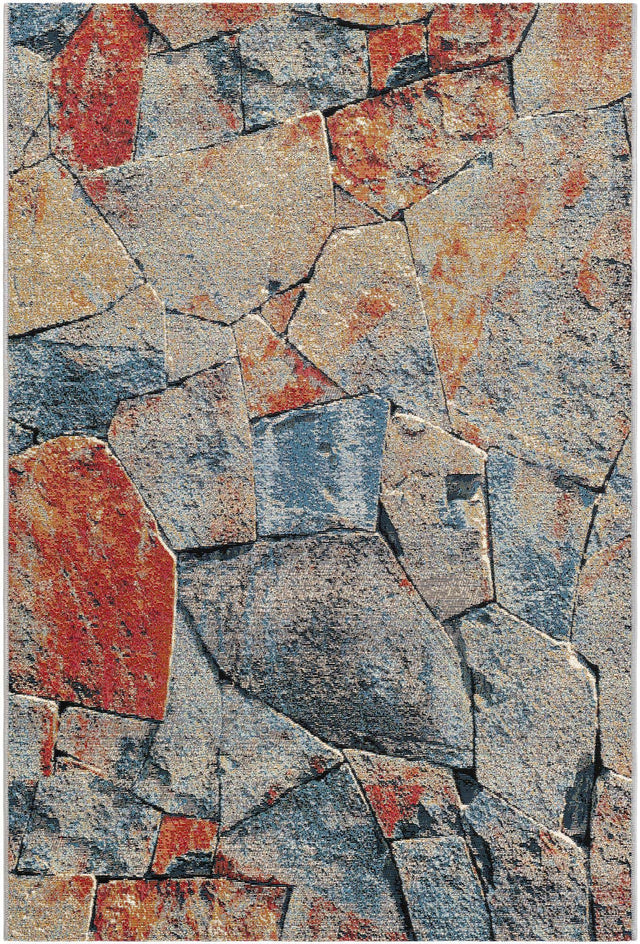 Multicolor 4' 1 x 6' 1 Outdoor Modern Rectangle Area Rug Weather Resistant for Patio, Deck, Terrace, Balcony, Porch 100% Polypropylene Modern Outside Carpet for Sale at Rug Engine